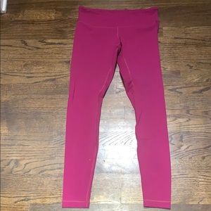 Fuchsia Lululemon leggings in size 10